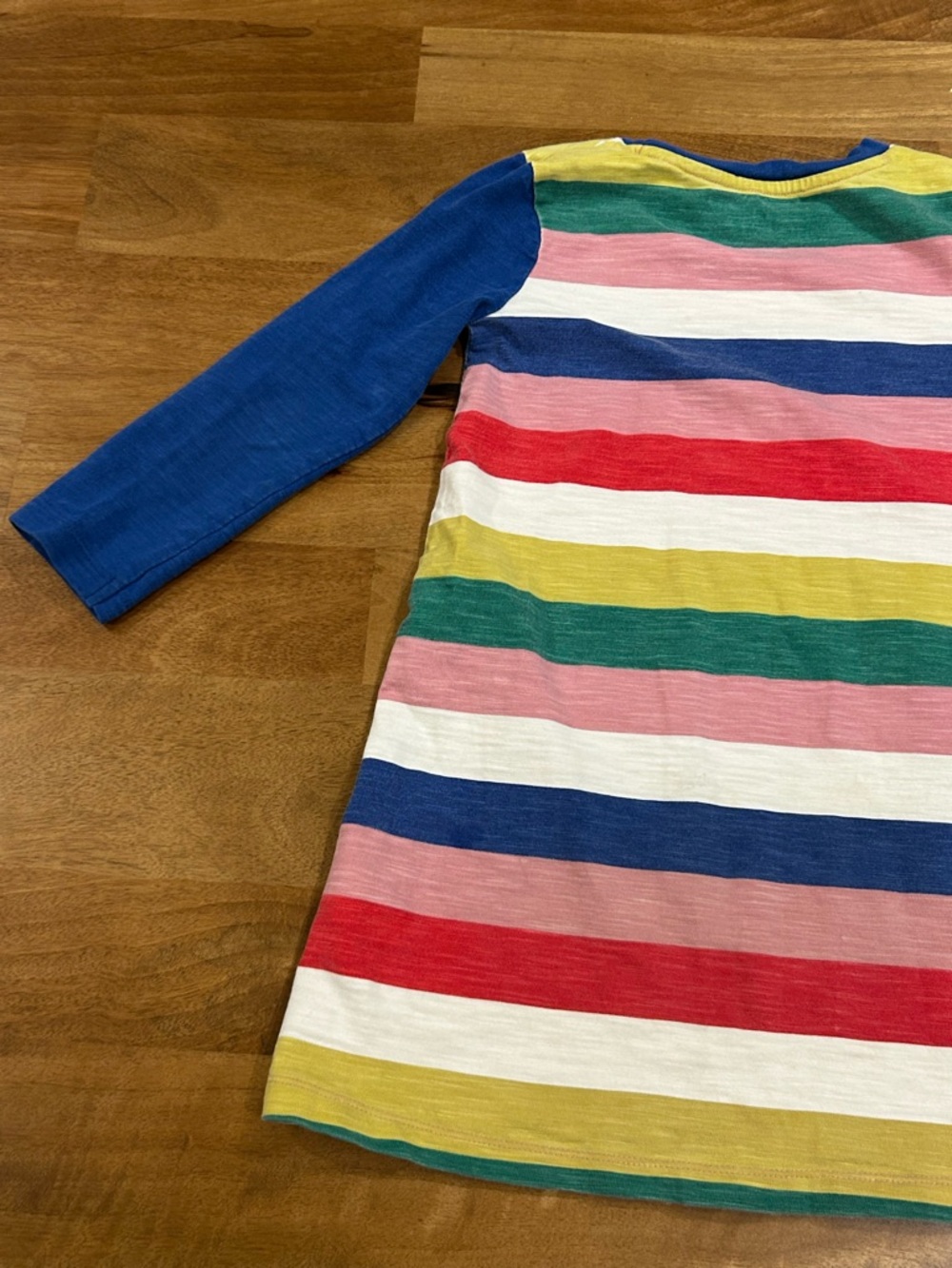 Mini Boden Bold Striped Crewneck Dress with Blue Trim and Sleeves Kids Size 5-6Y - Picture 8 of 10